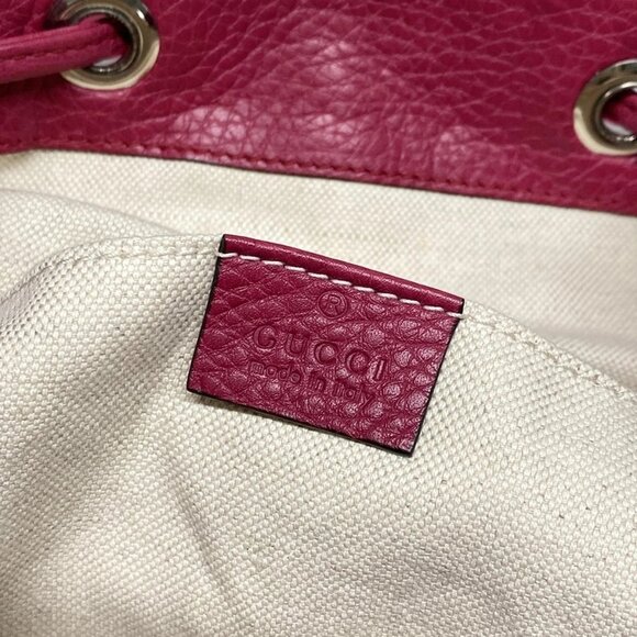 GUCCI Bamboo Pink Leather Backpack bran693-100425